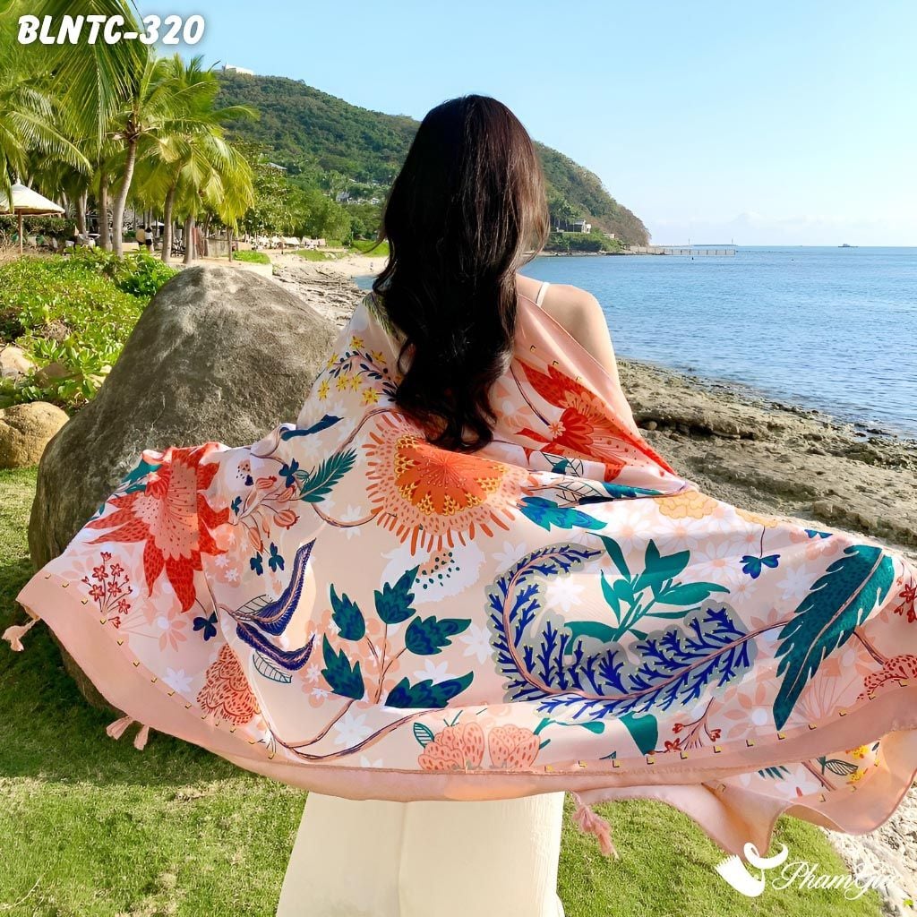 Khăn Choàng Linen Boho Họa Tiết Thổ Cẩm (BLNTC320)
