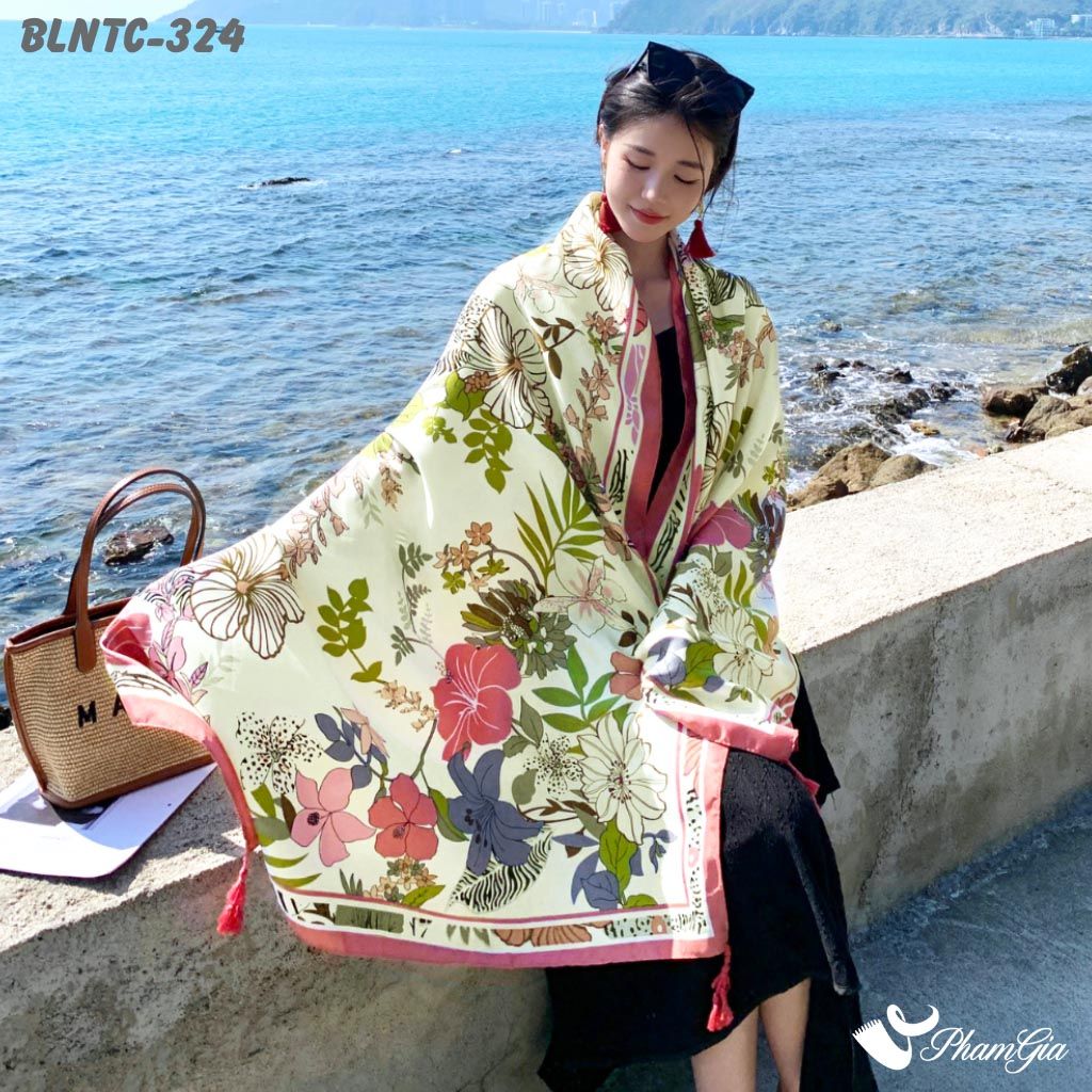 Khăn Choàng Linen Boho Họa Tiết Thổ Cẩm (BLNTC324)
