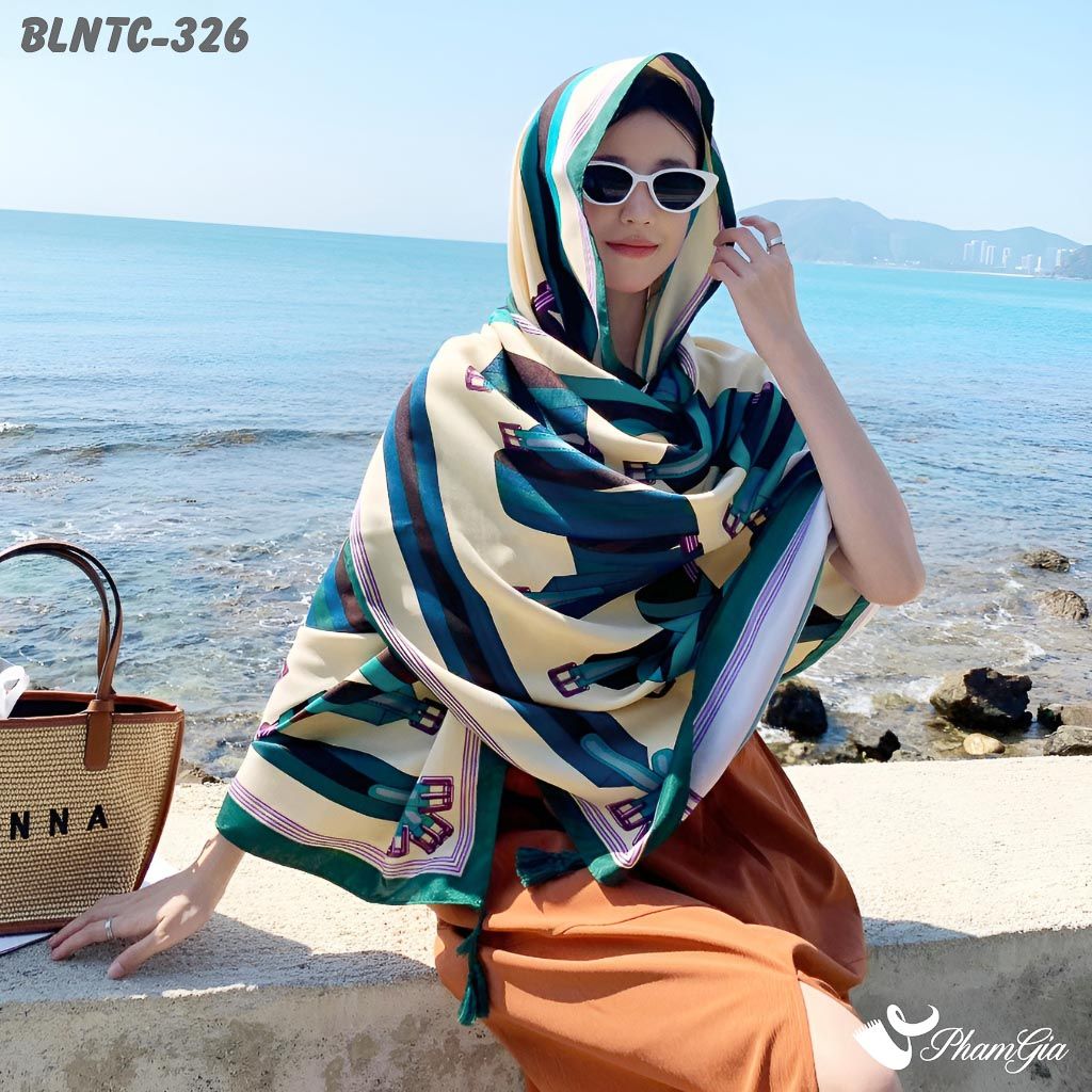 Khăn Choàng Linen Boho Họa Tiết Thổ Cẩm (BLNTC326)