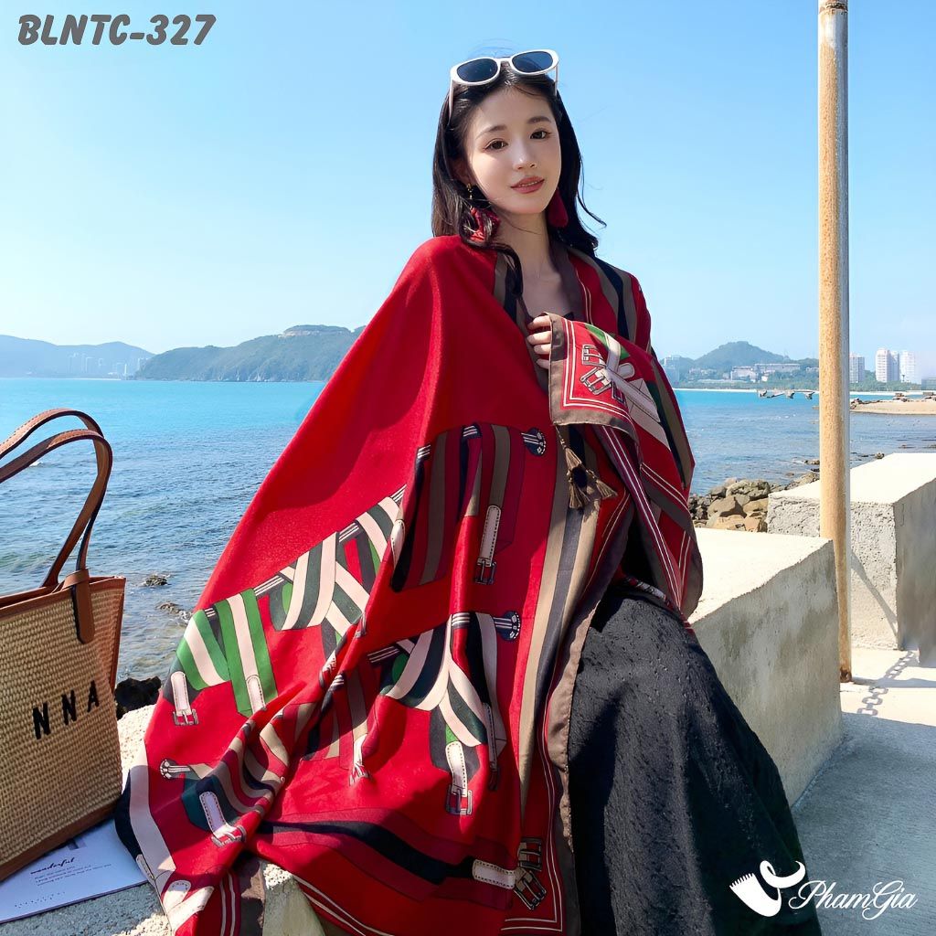 Khăn Choàng Linen Boho Họa Tiết Thổ Cẩm (BLNTC327)