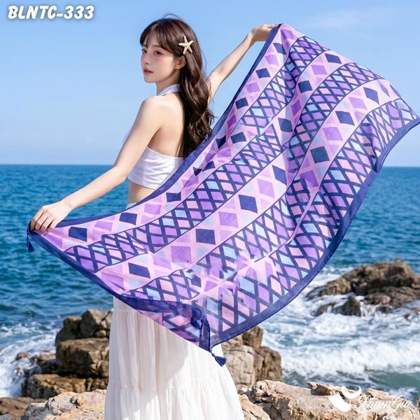 Khăn Choàng Linen Boho Họa Tiết Thổ Cẩm (BLNTC333)
