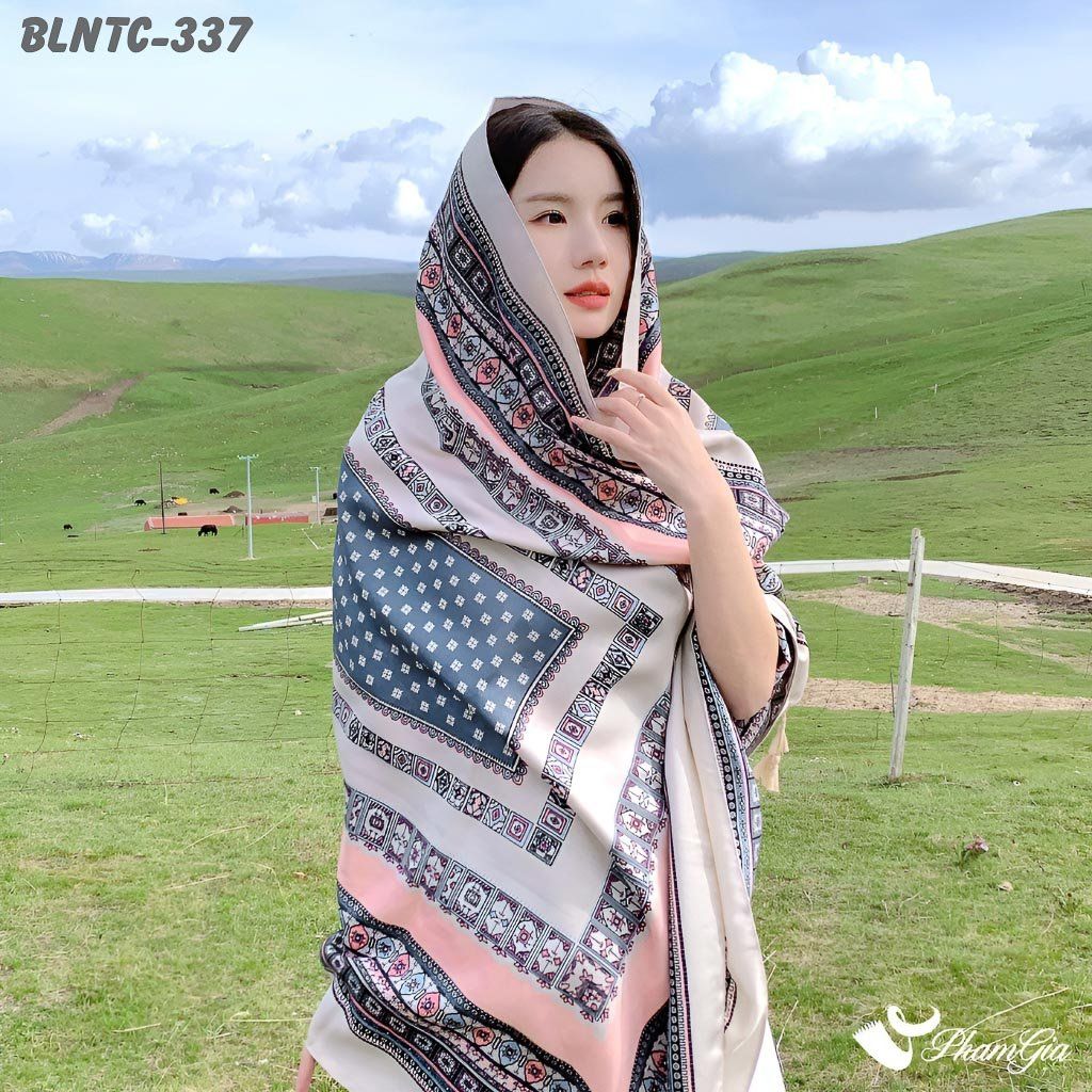 Khăn Choàng Linen Boho Họa Tiết Thổ Cẩm (BLNTC337)