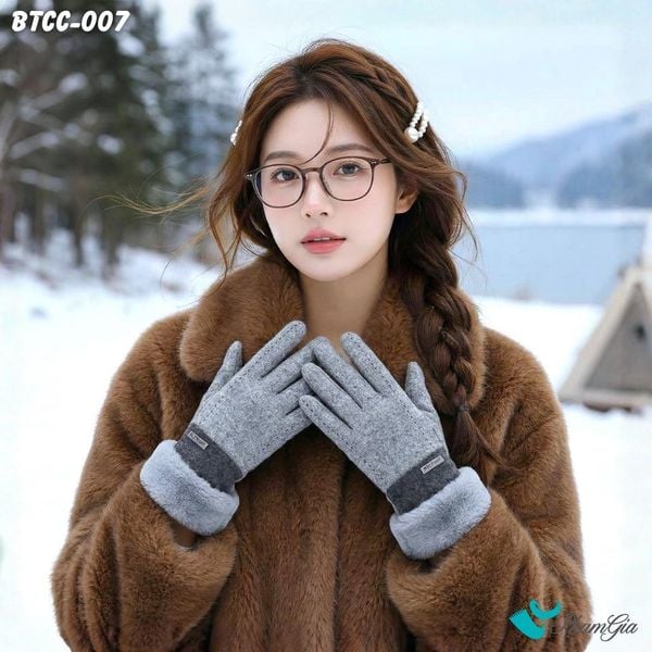 Găng Tay Lót Lông 2 Lớp Thời Trang Màu Xám (BTCC007)