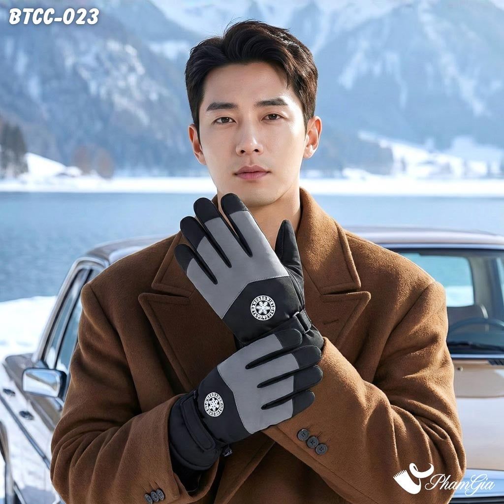 Găng Tay Mùa Đông Siêu Dày Lót Lông Giữ Ấm Cao Cấp Chất Liệu Trượt Nước, Chuyên Dụng Đi Tuyết Màu Đen (BTCC023)