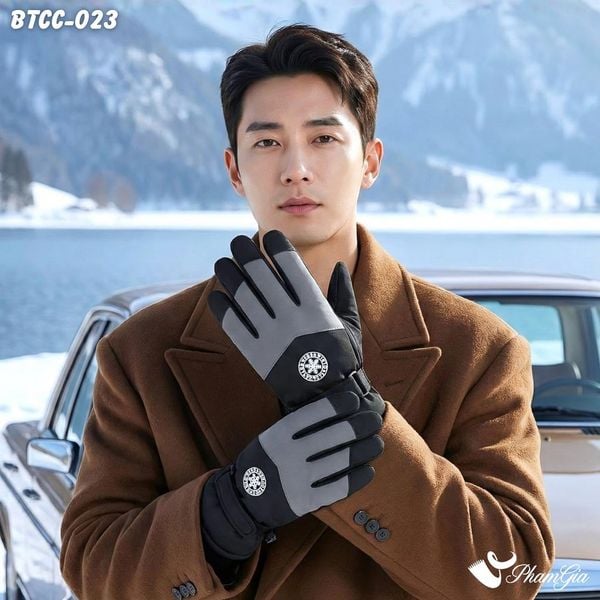 Găng Tay Mùa Đông Siêu Dày Lót Lông Giữ Ấm Cao Cấp Chất Liệu Trượt Nước, Chuyên Dụng Đi Tuyết Màu Đen (BTCC023)