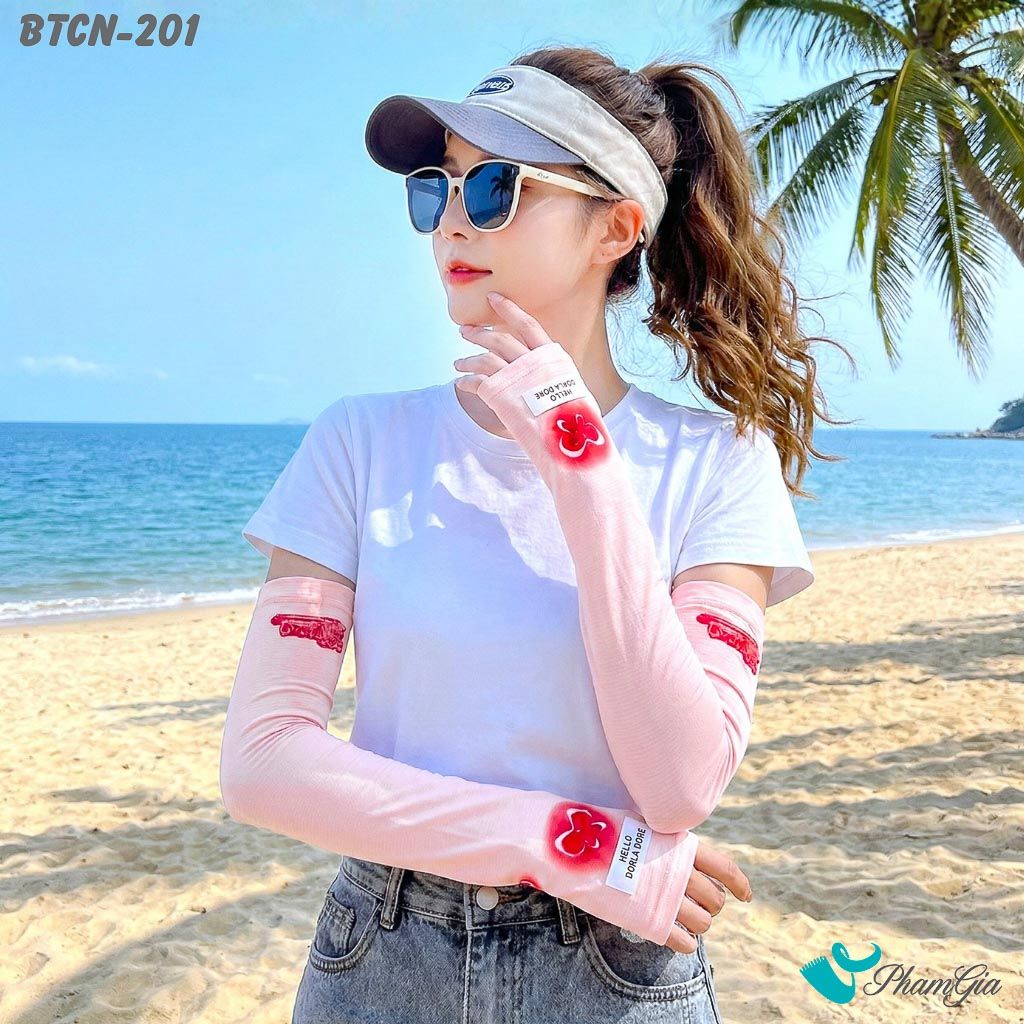 Găng Tay Ống Chống Nắng Phong Cách Hiện Đại Màu Hồng (BTCN201)