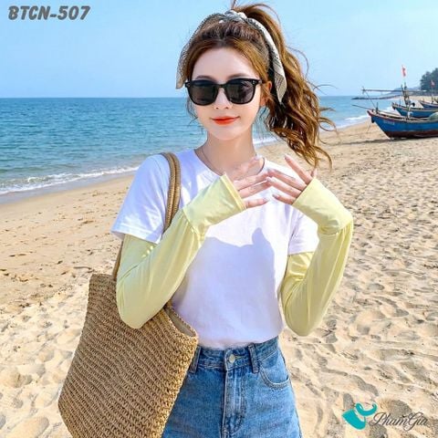 Găng Tay Ống Chống Nắng Oversize Hạ Nhiệt Cao Cấp Màu Vàng Kem (BTCN507)