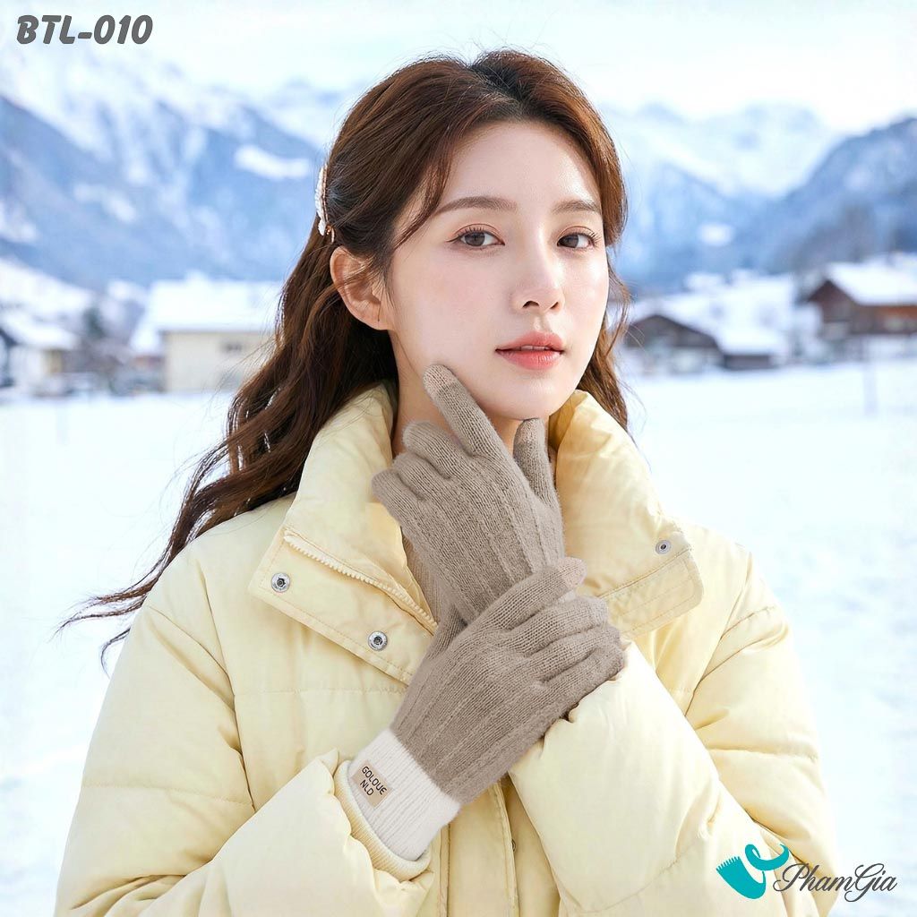 Găng Tay Len Lót Lông Hiện Đại Màu Beige (BTL010)