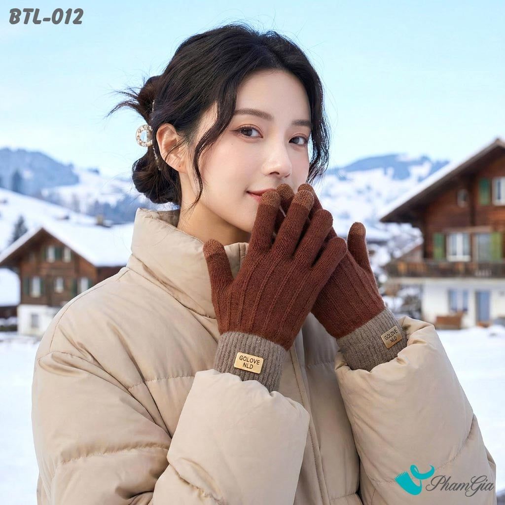 Găng Tay Len Lót Lông Hiện Đại Màu Nâu (BTL012)