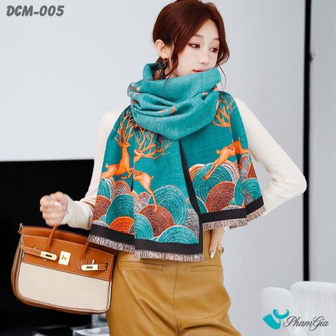 Khăn Choàng Dạ Cashmere 3D Cao Cấp Họa Tiết Tranh Phong Cảnh Cách Điệu (DCM005)