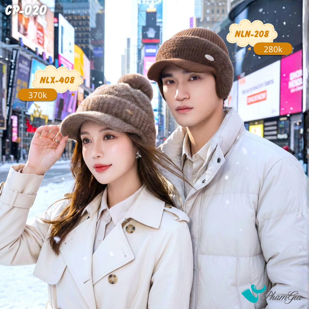 Set Nón Len, Nón Giữ Nhiệt Cặp Đôi Giữ Ấm Cao Cấp (CP020)