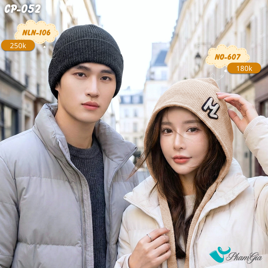 Set Nón Len, Nón Giữ Nhiệt Cặp Đôi Giữ Ấm Cao Cấp (CP052)