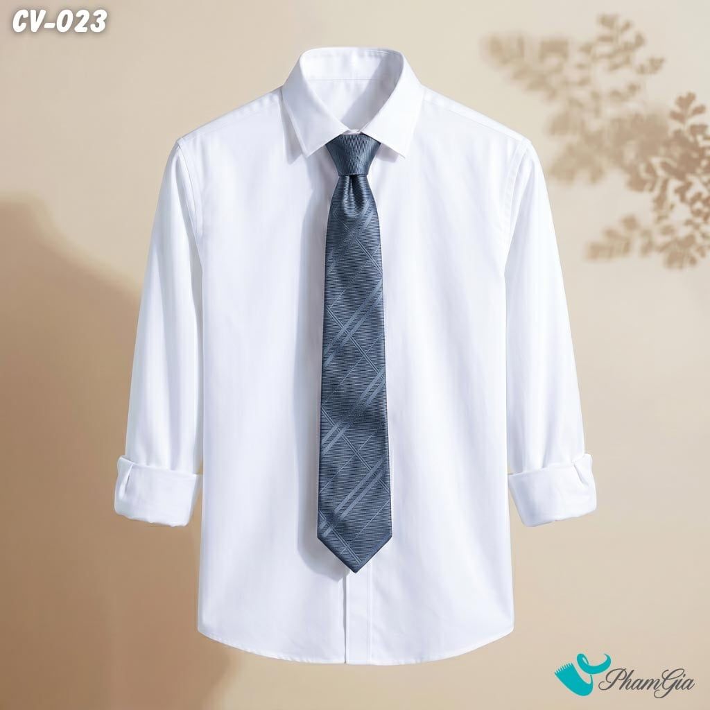 Cà Vạt Nam Hoạ Tiết Kẻ Sọc Mờ Màu Xám Lông Chuột (CV023)