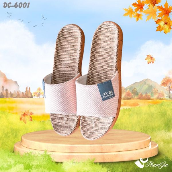 Dép Cói Quai Ngang Cao Cấp Màu Hồng Pastel (DC6001)