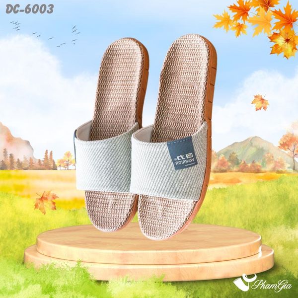 Dép Cói Quai Ngang Cao Cấp Màu Xanh Ngọc (DC6003)