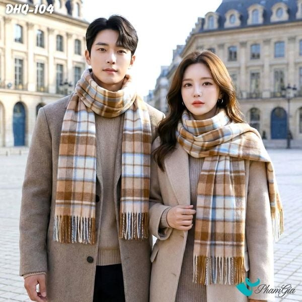 Khăn Choàng Dạ Cashmere Phong Cách Hàn Quốc Phối Nhiều Màu (DHQ104)