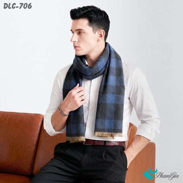 Khăn Choàng Dạ Lông Cừu Cao Cấp Họa Tiết Sang Trọng Và Lịch Lãm Cho Nam (DLC706)