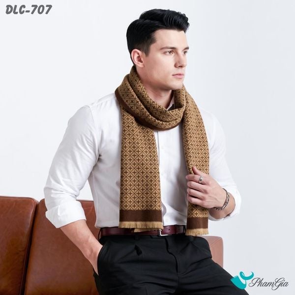 Khăn Choàng Dạ Lông Cừu Cao Cấp Họa Tiết Sang Trọng Và Lịch Lãm Cho Nam (DLC707)