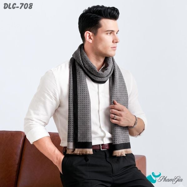 Khăn Choàng Dạ Lông Cừu Cao Cấp Họa Tiết Sang Trọng Và Lịch Lãm Cho Nam (DLC708)