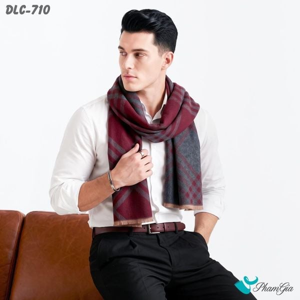 Khăn Choàng Dạ Lông Cừu Cao Cấp Họa Tiết Sang Trọng Và Lịch Lãm Cho Nam (DLC710)