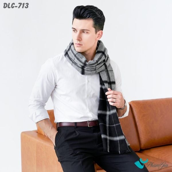 Khăn Choàng Dạ Lông Cừu Cao Cấp Họa Tiết Sang Trọng Và Lịch Lãm Cho Nam (DLC713)