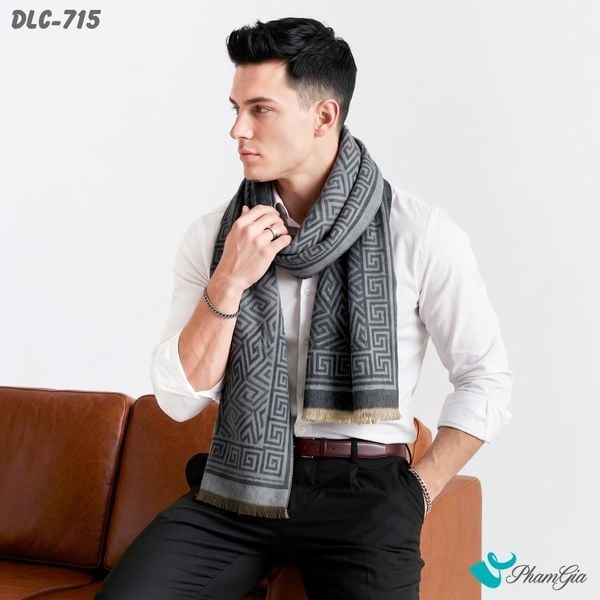 Khăn Choàng Dạ Lông Cừu Cao Cấp Họa Tiết Sang Trọng Và Lịch Lãm Cho Nam (DLC715)