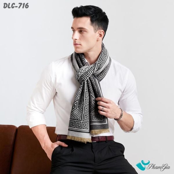 Khăn Choàng Dạ Lông Cừu Cao Cấp Họa Tiết Sang Trọng Và Lịch Lãm Cho Nam (DLC716)