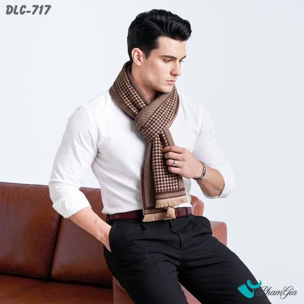 Khăn Choàng Dạ Lông Cừu Cao Cấp Họa Tiết Sang Trọng Và Lịch Lãm Cho Nam (DLC717)