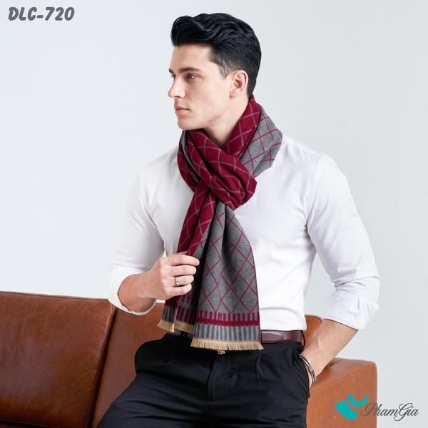 Khăn Choàng Dạ Lông Cừu Cao Cấp Họa Tiết Sang Trọng Và Lịch Lãm Cho Nam (DLC720)