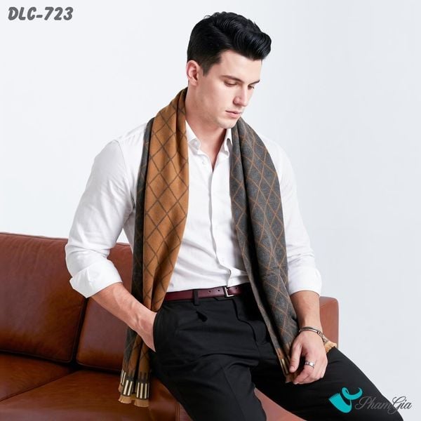 Khăn Choàng Dạ Lông Cừu Cao Cấp Họa Tiết Sang Trọng Và Lịch Lãm Cho Nam (DLC723)