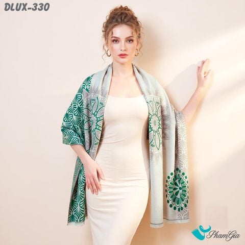 Khăn Choàng Dạ Cashmere Cao Cấp Họa Tiết Boho Màu Beige Thanh Lịch (DLUX330)