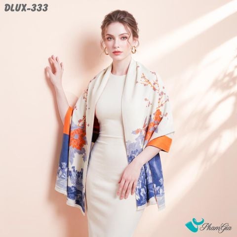 Khăn Choàng Dạ De Luxe Giữ Ấm Cao Cấp Họa Tiết Tranh Thủy Mặc Sang Trọng (DLUX333)