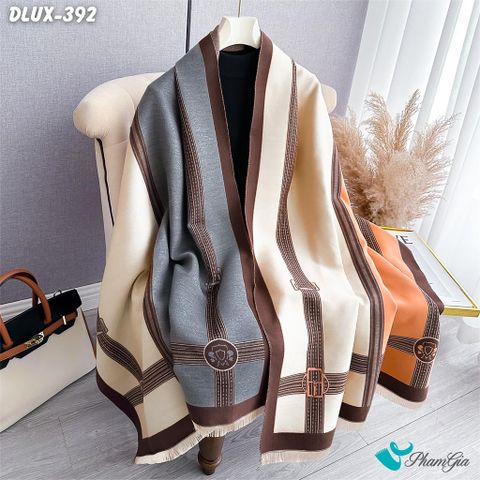 Khăn Choàng Dạ Cashmere Cao Cấp Họa Tiết Retro Phối Màu Hiện Đại (DLUX392)