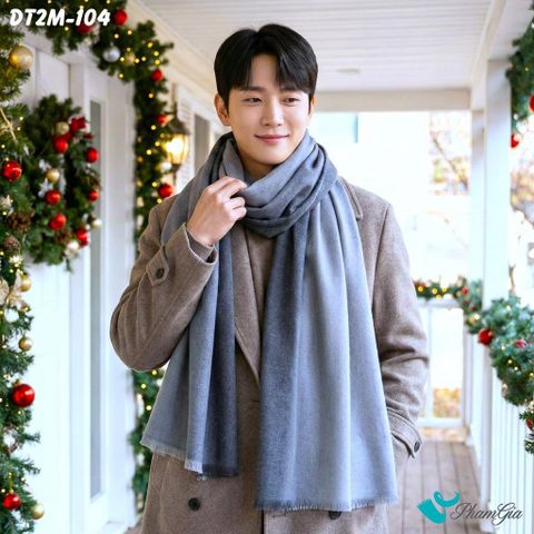 Khăn Choàng Dạ Cashmere Ombre Cao Cấp Màu Xám Ghi (DT2M104)