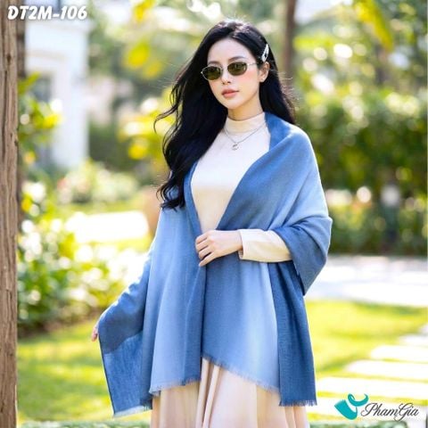 Khăn Choàng Dạ Cashmere Ombre Cao Cấp Màu Xanh Navy (DT2M106)