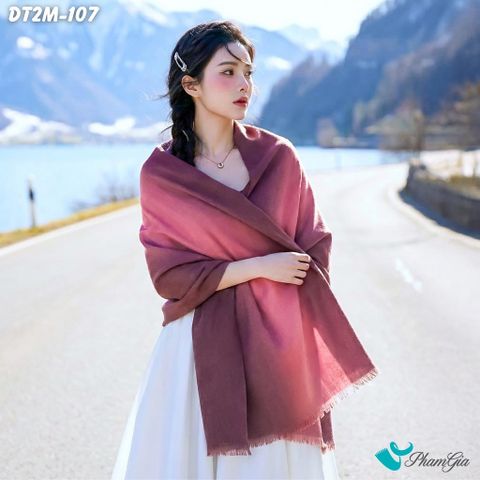 Khăn Choàng Dạ Cashmere Ombre Cao Cấp Màu Tím Mận (DT2M107)