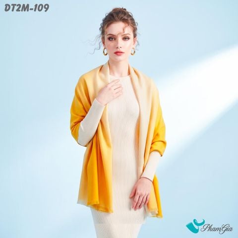 Khăn Choàng Dạ Cashmere Ombre Cao Cấp Màu Vàng (DT2M109)