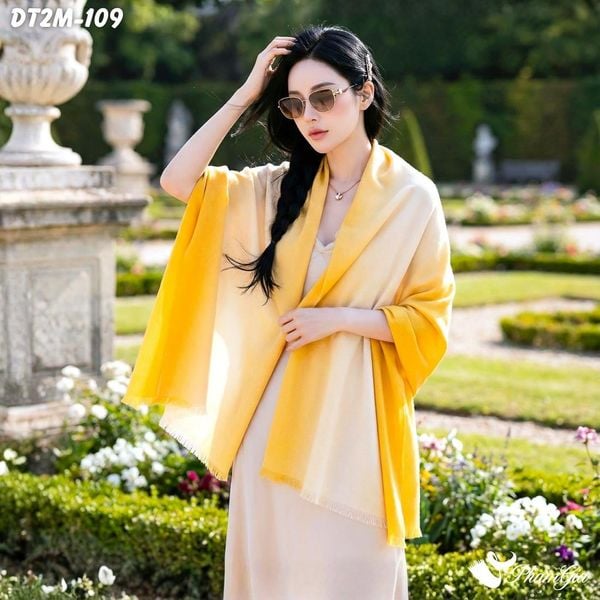 Khăn Choàng Dạ Cashmere Ombre Cao Cấp Màu Vàng (DT2M109)