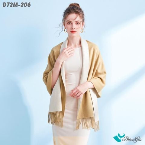 Khăn Choàng Dạ Cashmere Trơn 2 Mặt Phiên Bản Mới Phối Màu Beige - Kem Thanh Lịch (DT2M206)