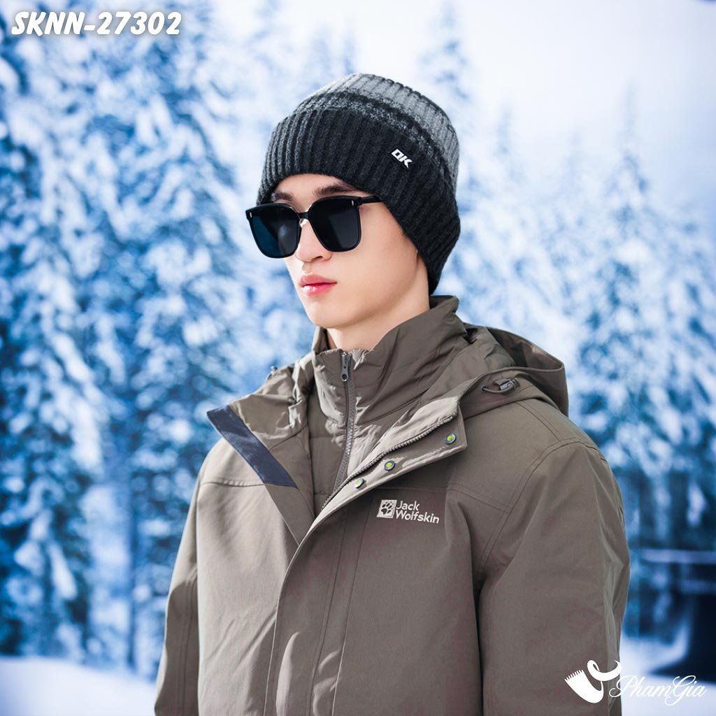 Set Khăn Nón Len Beanie Giữ Ấm Phối Màu Unisex Hiện Đại Màu Xám Ghi (SKNN27302)