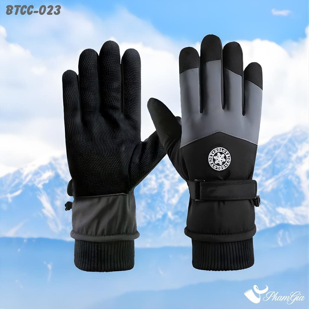 Găng Tay Mùa Đông Siêu Dày Lót Lông Giữ Ấm Cao Cấp Chất Liệu Trượt Nước, Chuyên Dụng Đi Tuyết Màu Đen (BTCC023)
