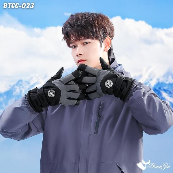 Găng Tay Mùa Đông Siêu Dày Lót Lông Giữ Ấm Cao Cấp Chất Liệu Trượt Nước, Chuyên Dụng Đi Tuyết Màu Đen (BTCC023)