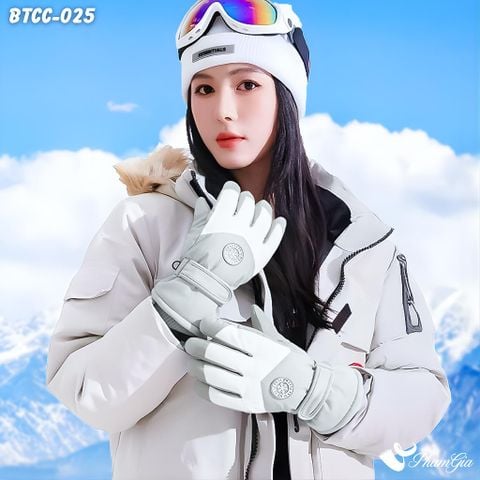 Găng Tay Mùa Đông Siêu Dày Lót Lông Giữ Ấm Cao Cấp Chất Liệu Trượt Nước, Chuyên Dụng Đi Tuyết Màu Xám (BTCC025)