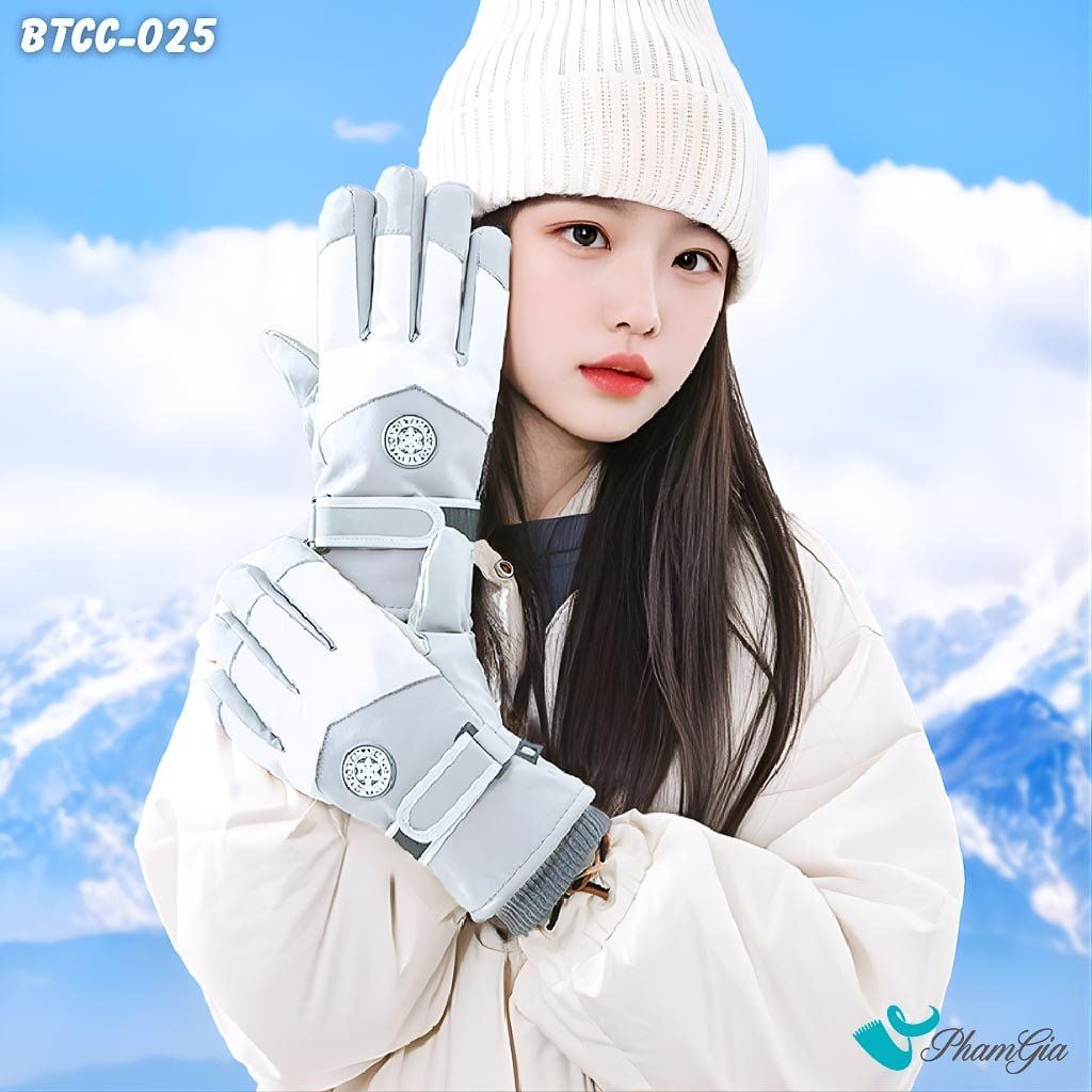 Găng Tay Mùa Đông Siêu Dày Lót Lông Giữ Ấm Cao Cấp Chất Liệu Trượt Nước, Chuyên Dụng Đi Tuyết Màu Xám (BTCC025)