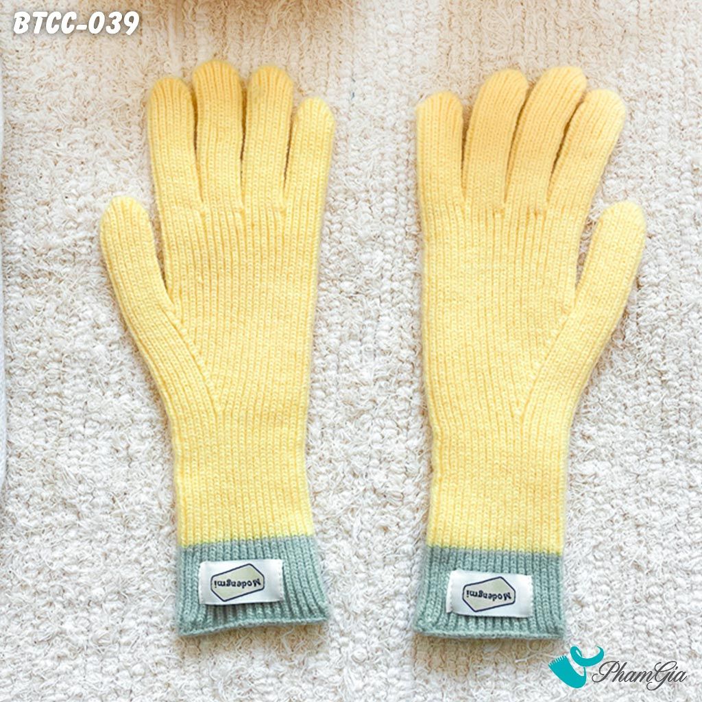 Găng Tay Len Cao Cổ Hiện Đại Giữ Ấm Mùa Đông Màu Vàng Cao Cấp (BTCC039)