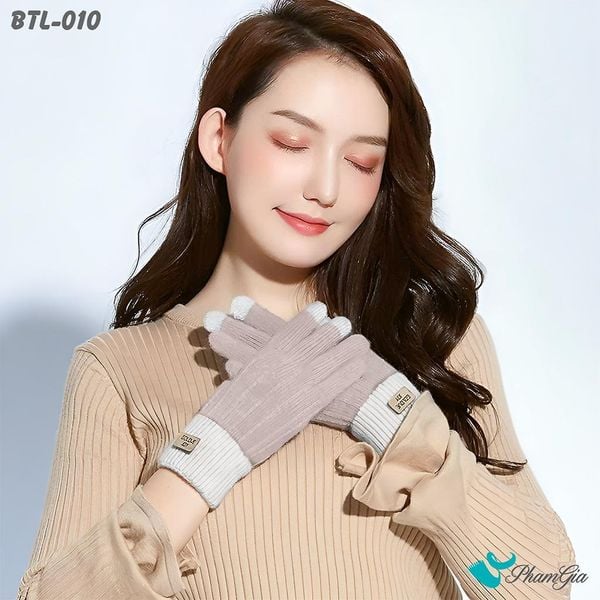Găng Tay Len Lót Lông Hiện Đại Màu Beige (BTL010)