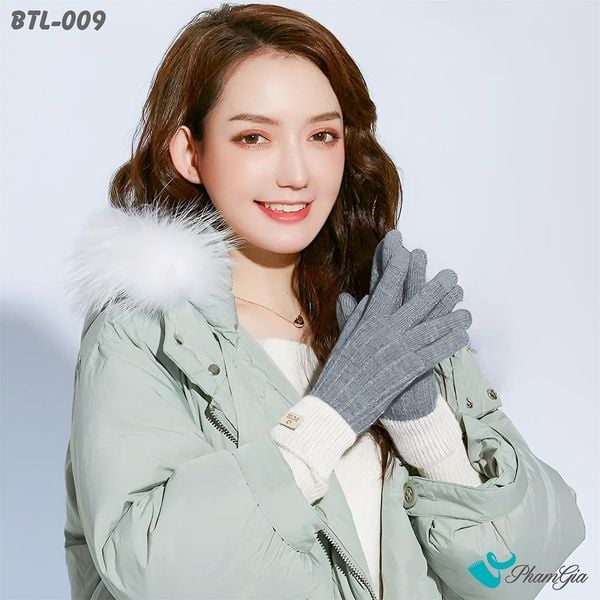 Găng Tay Len Lót Lông Hiện Đại Màu Xám (BTL009)