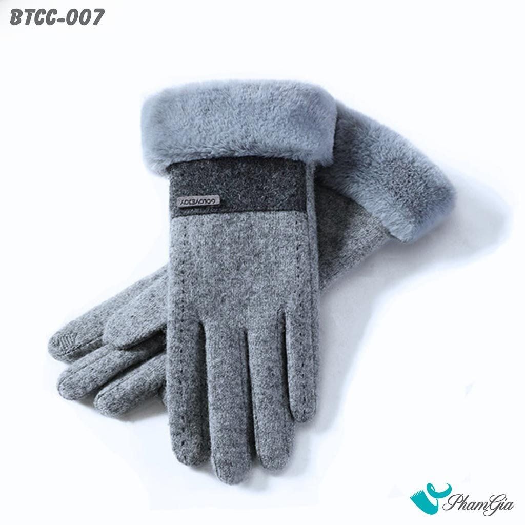 Găng Tay Lót Lông 2 Lớp Thời Trang Màu Xám (BTCC007)
