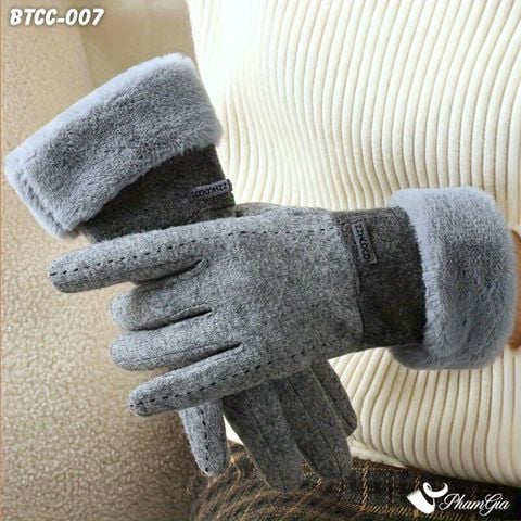Găng Tay Lót Lông 2 Lớp Thời Trang Màu Xám (BTCC007)