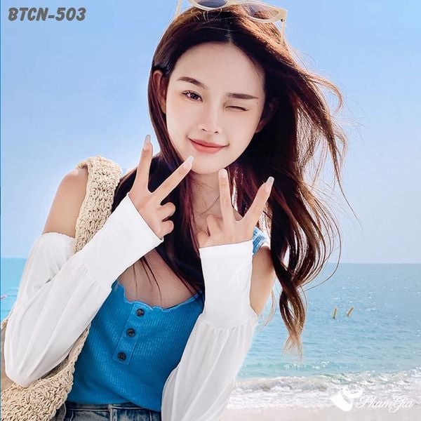 Găng Tay Ống Chống Nắng Oversize Hạ Nhiệt Cao Cấp Màu Trắng (BTCN503)